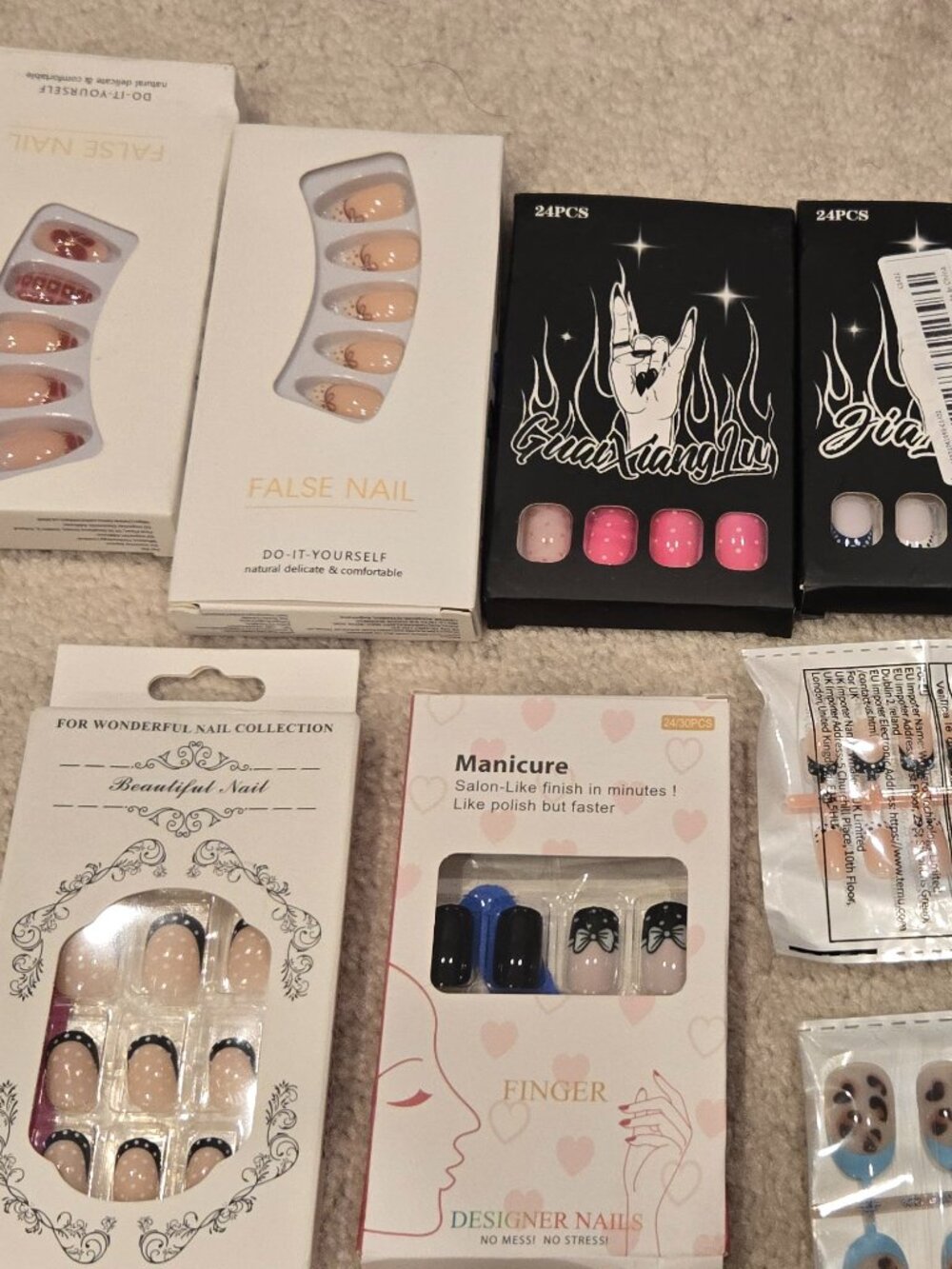 Press on nails glue on nails oval short almond short square short french tip